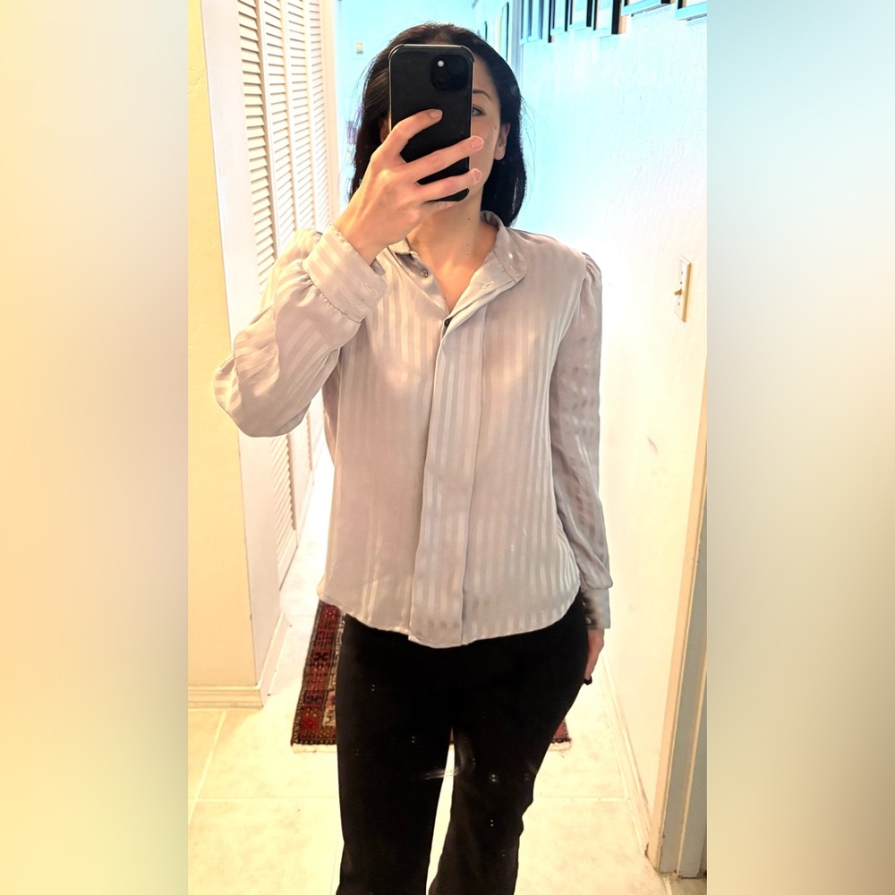 Striped Button Up Blouse